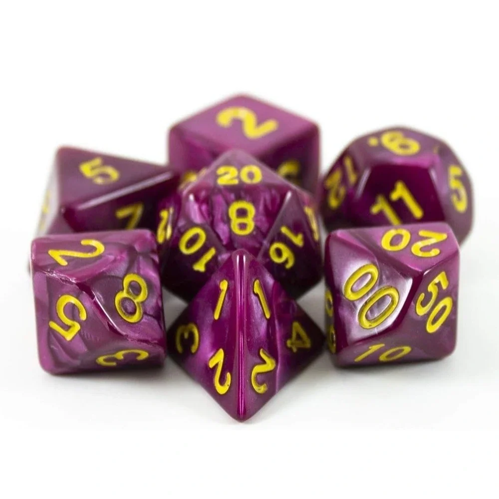 Paladin Roleplaying RPG Dice Set Plum Maroon Pearl 7-Piece Polyhedral D&D